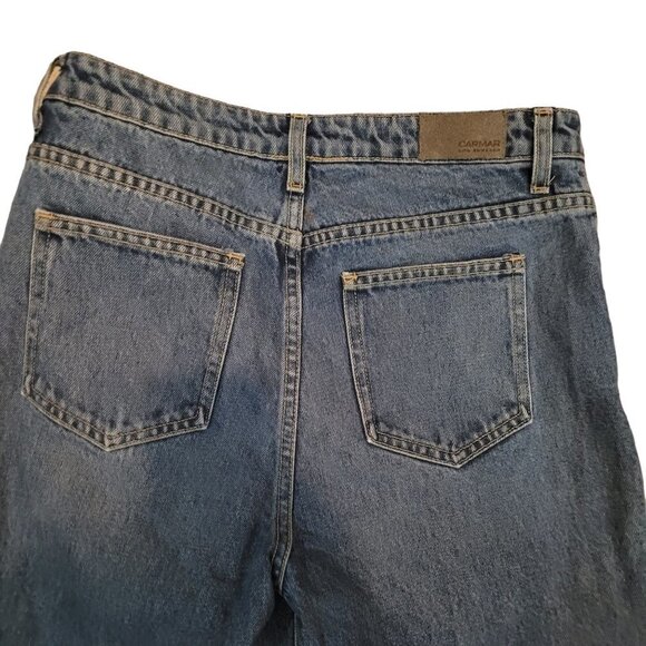 Vintage Carmar Mom Jeans 28 Blue Women High Rise Zipper Distressed - Picture 6 of 8